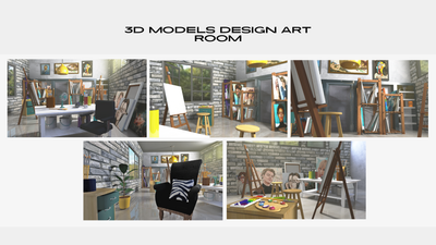 3D INTERIOR MODELS DESIGN (ART ROOM)