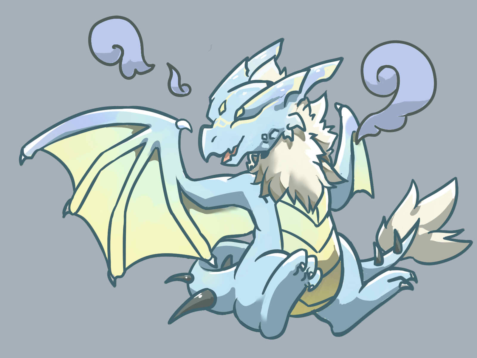 Digital drawing dragon chibi