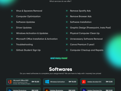 Web UI Design For Computer Service