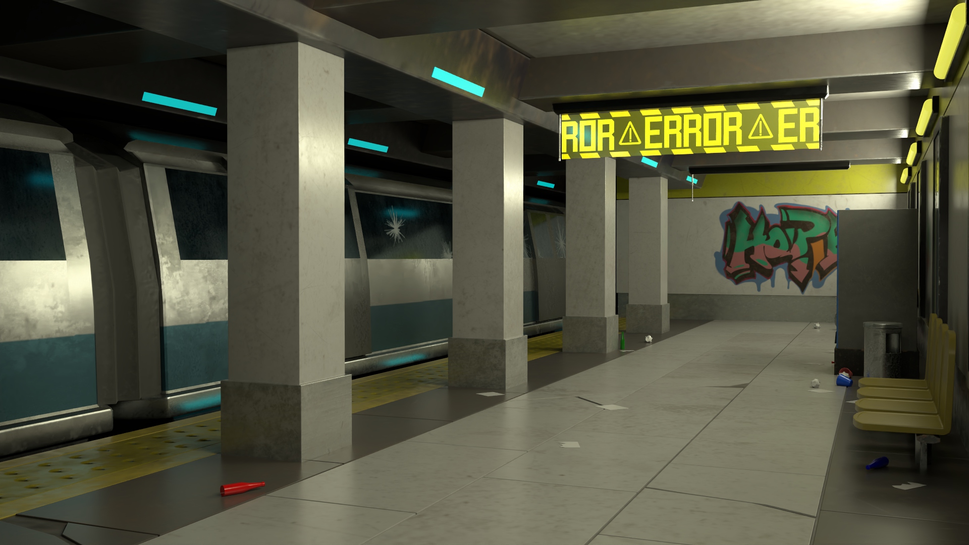 Environment Modelling - Futuristic Subway Station