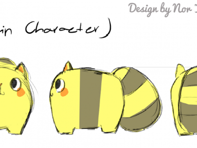 Catbee character design for 3d group project