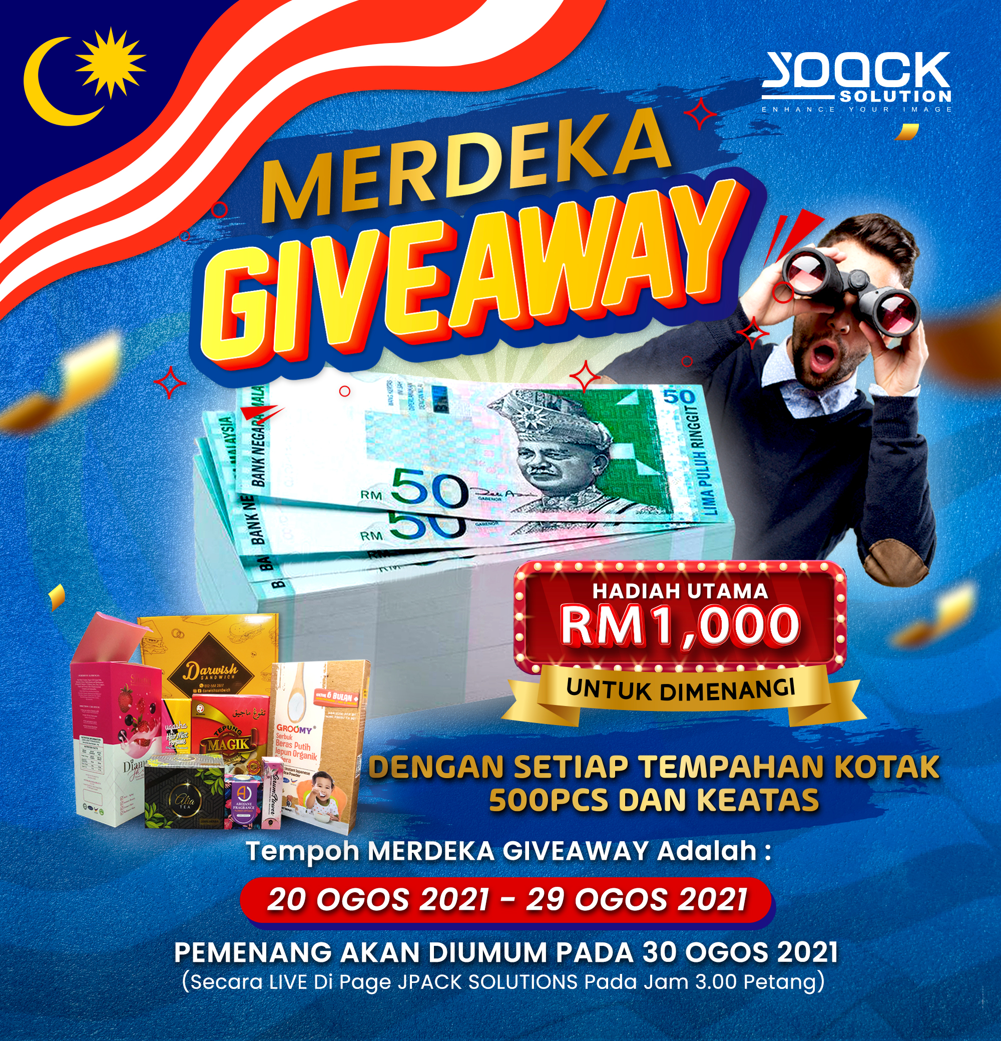 Merdeka Giveaway Social Media Poster Design